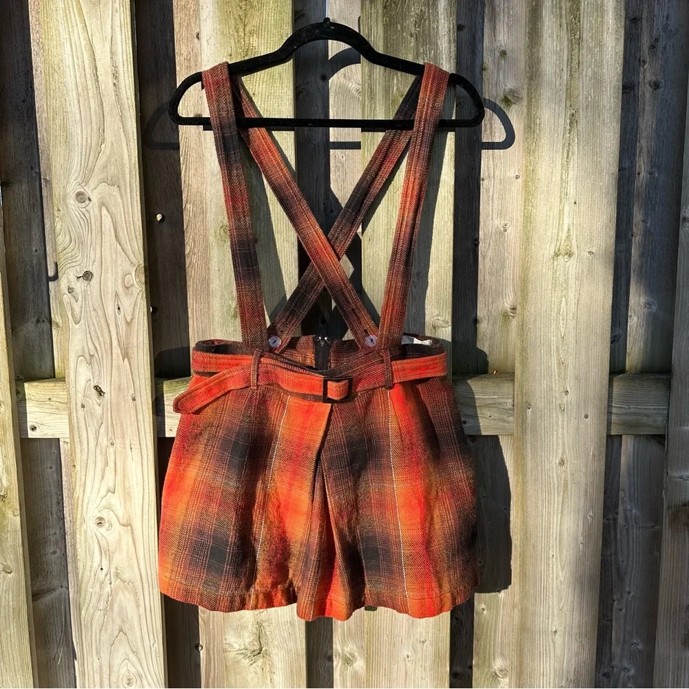 URBAN OUTFITTERS Overall Suspenders Tartan Mini Skirt - Picture 4 of 8